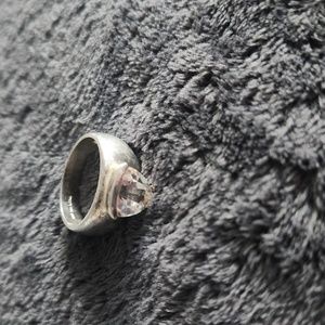 Silver crystal ring size 9